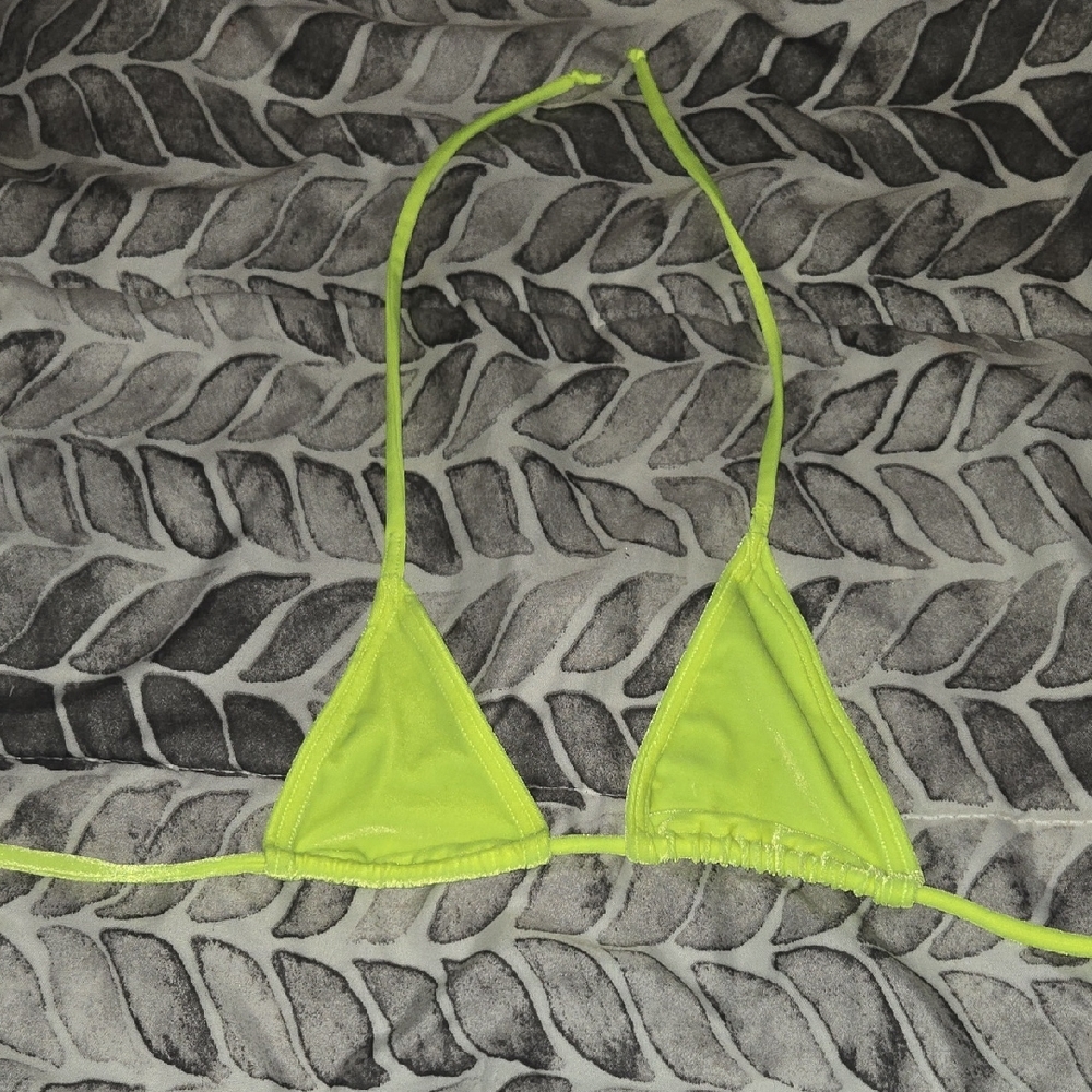 Neon Green Triangle Bikini Top